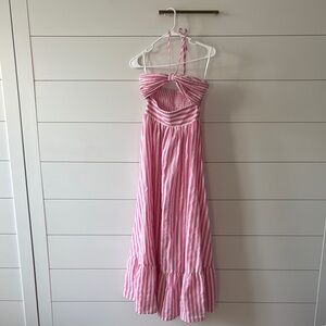 Pink and White Striped Halter Dress SHEIN BUT SOO CUTE